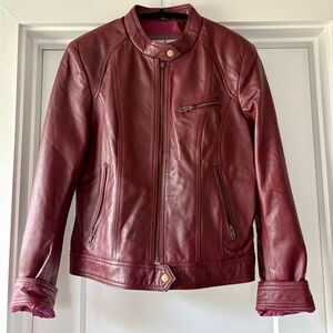 NWOT Women's Whet Blu Oxblood Real Leather Jacket Large